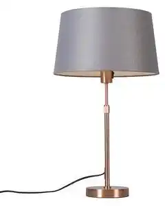 Lampă de masă cupru cu umbră gri 35 cm reglabilă - Parte