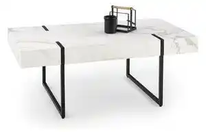 Masuta cafea Blanca, marmura alba/negru, 110x60x43 cm