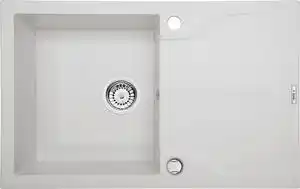 Favi Chiuveta bucatarie compozit cu picurator alb mat 78 cm Deante Andante 780x490 mm, Alb mat Ofertă