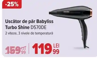 Uscător de păr Babyliss Turbo Shine D570DE