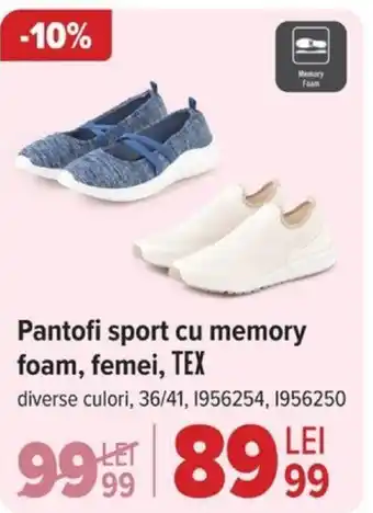 Carrefour Pantofi sport cu memory foam, femei, TEX Ofertă