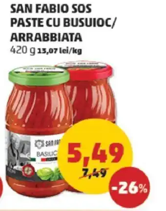 Penny SAN FABIO SOS PASTE CU BUSUIOC/ ARRABBIATA Ofertă