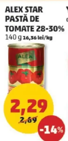 Penny ALEX STAR PASTĂ DE TOMATE 28-30% Ofertă