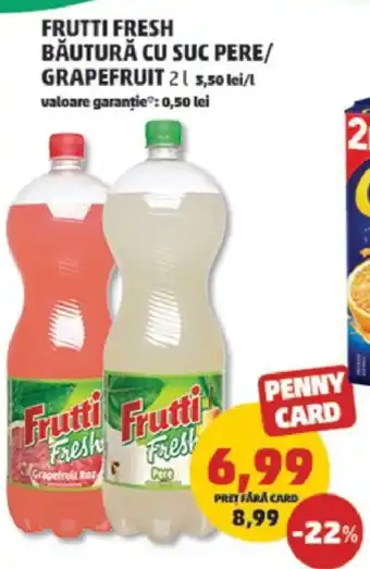 FRUTTI FRESH BĂUTURĂ CU SUC PERE/ GRAPEFRUIT 2L