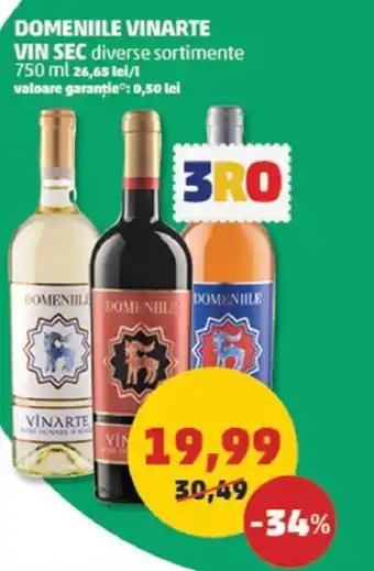 Penny DOMENIILE VINARTE VIN SEC 750 ml Ofertă