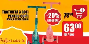 Auchan TROTINETĂ 3 ROŢI PENTRU COPII Ofertă