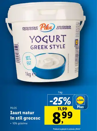 Lidl PILOS Iaurt natur în stil grecesc Ofertă