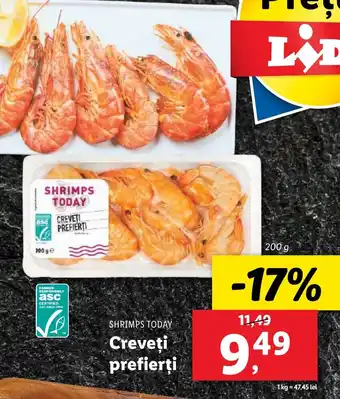 Lidl SHRIMPS TODAY Creveti prefierți Ofertă