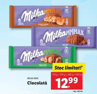 Lidl MILKA MAX Ciocolată Ofertă