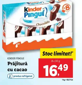 Lidl KINDER PINGUI Prăjitură cu cacao Ofertă