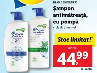 Lidl HEAD & SHOULDERS Șampon antimǎtreață, cu pompă Ofertă