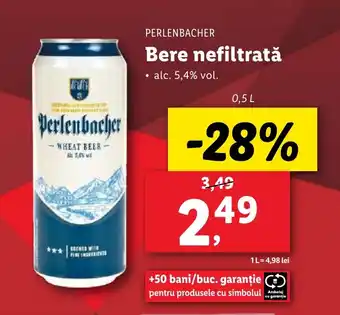 Lidl PERLENBACHER Bere nefiltratǎ Ofertă