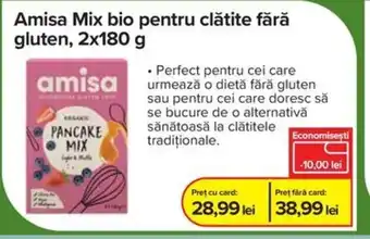 Amisa Mix bio pentru clătite fără gluten, 2x180 g