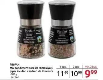 Selgros PIRIFAN Mix condiment sare de Himalaya şi piper 4 culori / ierburi de Provence Ofertă