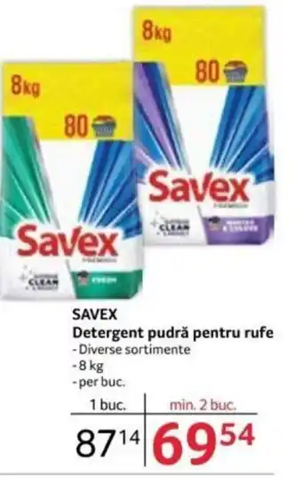 Selgros SAVEX Detergent pudră pentru rufe Ofertă