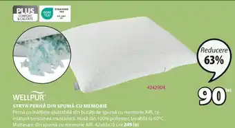 JYSK STRYN PERNĂ DIN SPUMĂ CU MEMORIE Ofertă