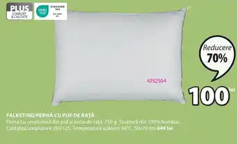 JYSK FALKETIND PERNĂ CU PUF DE RAŢĂ Ofertă