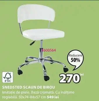 JYSK SNEDSTED SCAUN DE BIROU Ofertă