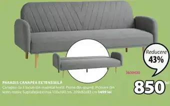 JYSK PARADIS CANAPEA EXTENSIBILĂ Ofertă