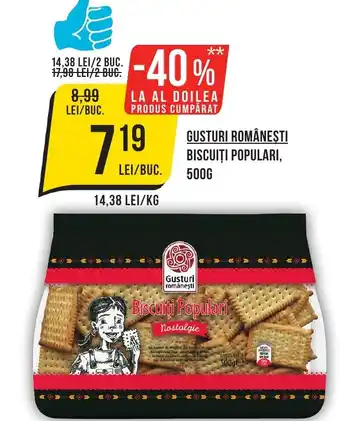 Mega Image GUSTURI ROMÂNEŞTI BISCUITI POPULARI, 500G Ofertă