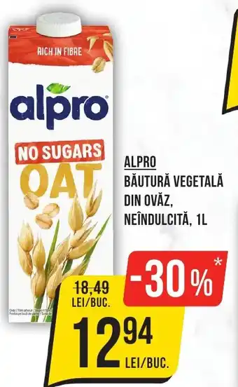 Mega Image ALPRO BĂUTURĂ VEGETALĂ DIN OVĂZ, NEÎNDULCITĂ, 1L Ofertă