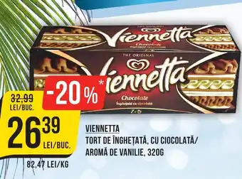 Mega Image VIENNETTA TORT DE ÎNGHEȚATĂ, CU CIOCOLATĂ/ AROMĂ DE VANILIE, 320G Ofertă