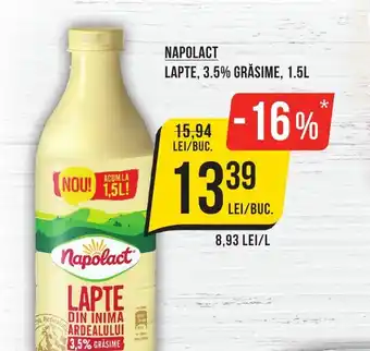 Mega Image NAPOLACT LAPTE, 3.5% GRASIME, 1.5L Ofertă