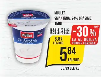 Mega Image MÜLLER SMÂNTÂNĂ, 24% GRĂSIME, 150G Ofertă