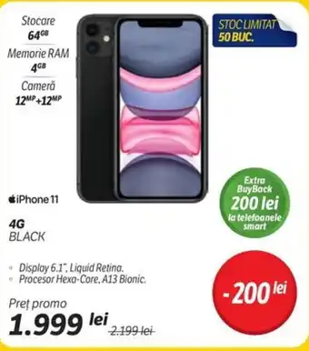 Flanco iPhone 11 4G BLACK Ofertă