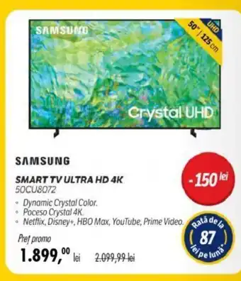 Flanco SAMSUNG SMART TV ULTRA HD 4K 50CU8072 Ofertă