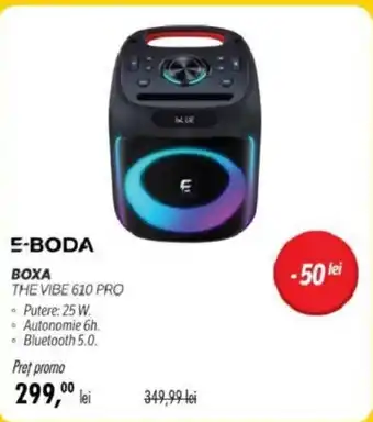 Flanco E-BODA BOXA THE VIBE 610 PRO Ofertă