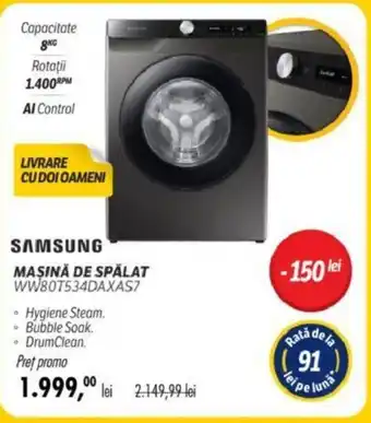 Flanco SAMSUNG MAŞINĂ DE SPĂLAT WW807534DAXAS7 Ofertă