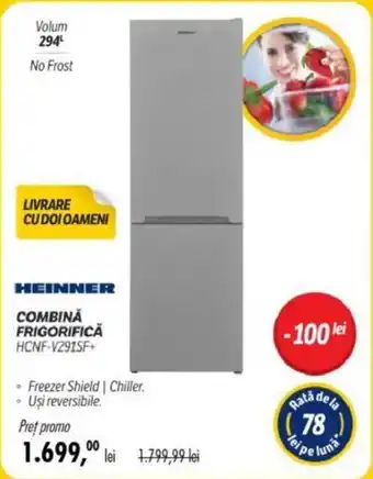 Flanco HEINNER COMBINA FRIGORIFICĂ HCNF-V291SF+ Ofertă