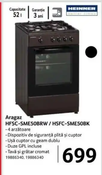 Selgros Aragaz HFSC-SME50BRW/ HSFC-SME50BK Ofertă