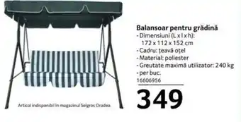 Selgros Balansoar pentru grădină Ofertă