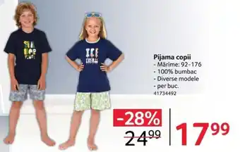 Selgros Pijama copii Ofertă