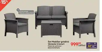 Brico Depôt Set Mobilier grădină Venezia 4 locuri Ofertă