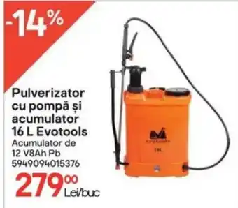 Brico Depôt Pulverizator cu pompă şi acumulator 16 L Evotools Ofertă