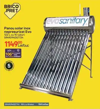 Brico Depôt Panou solar inox nepresurizat Evo Ofertă