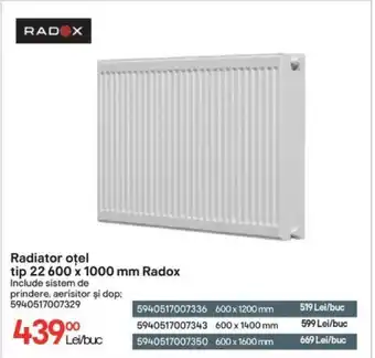 Brico Depôt Radiator oţel tip 22 600 x 1000 mm Radox Ofertă