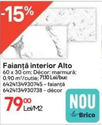 Brico Depôt Faianță interior Alto Ofertă