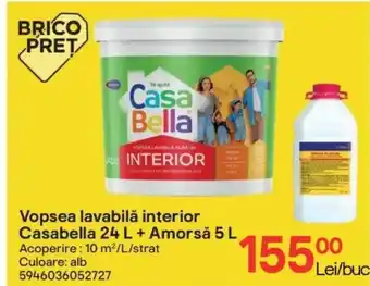 Vopsea lavabilǎ interior Casabella 24 L + Amorsǎ 5 L