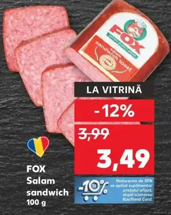 Kaufland FOX Salam sandwich Ofertă