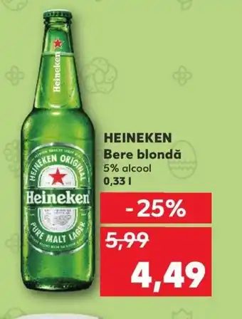 Kaufland HEINEKEN Bere blondă 0.33L Ofertă