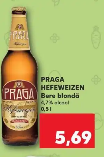 Kaufland PRAGA HEFEWEIZEN Bere blondă 0.5L Ofertă