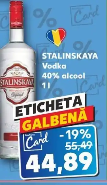 Kaufland STALINSKAYA Vodka 40% alcool 1L Ofertă