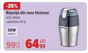 Carrefour Râşniţă din inox Heinner Ofertă