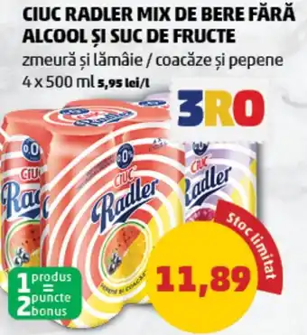 Penny CIUC RADLER MIX DE BERE FĂRĂ ALCOOL ȘI SUC DE FRUCTE Ofertă