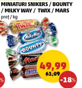 Penny MINIATURI SNIKERS / BOUNTY / MILKY WAY / TWIX/MARS Ofertă