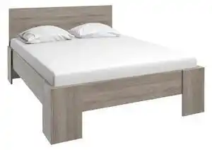 Favi Pat matrimonial COLORADO L-1 + somieră + saltea spumă DE LUX 14 cm, 160 x 200 cm, stejar Trufă (stejar sonoma gri) Ofertă